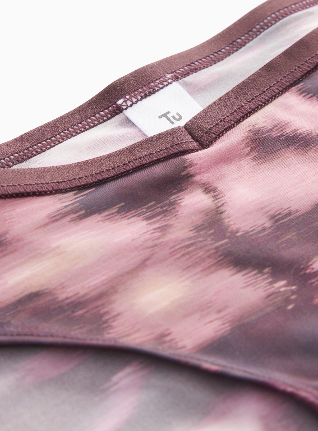 Dark Red V Front Blurred Floral Tanga Brief 16 - Image 3 thumbnail
